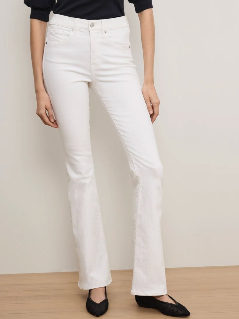 NWT Veronica Beard White Beverly Skinny-Flare Jean